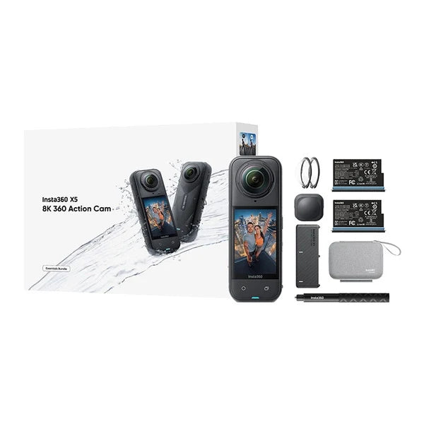 Insta360 Cámara 360 8K Essentials Bundle, X5