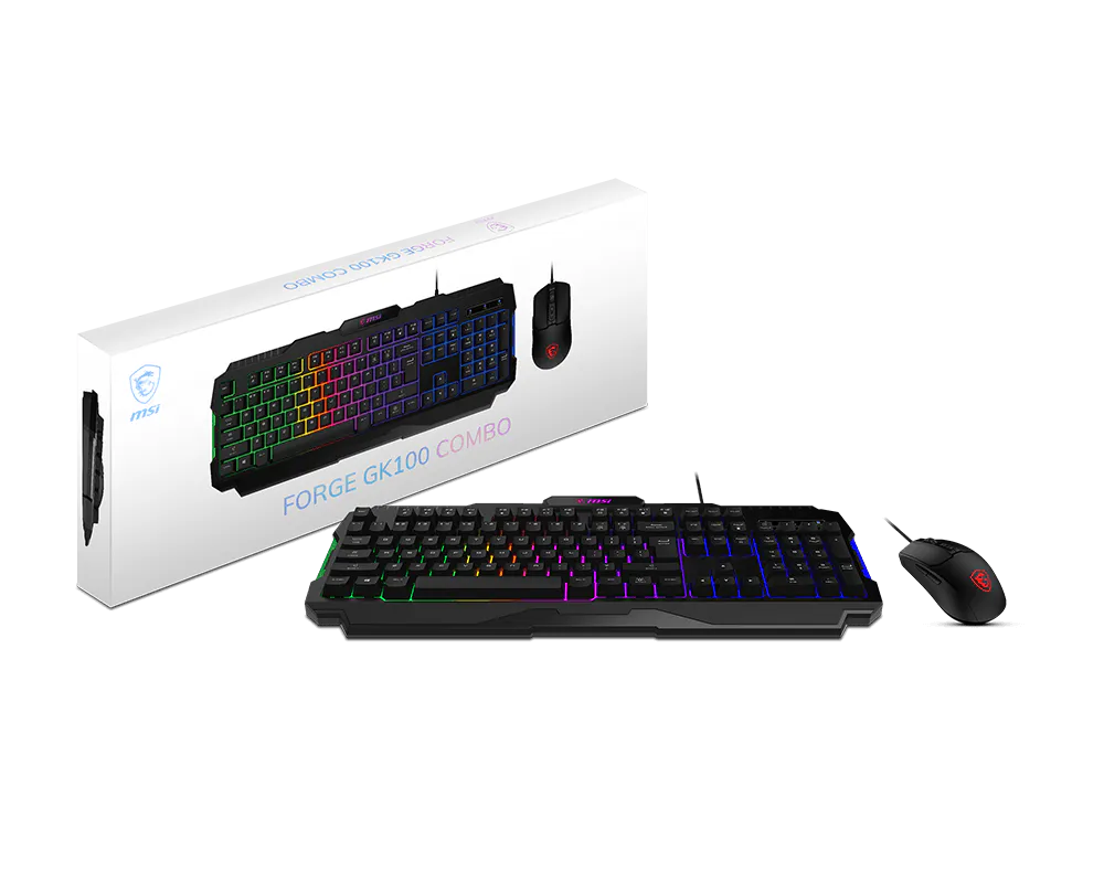 MSI Combo Teclado y Mouse RGB, FORGE GK100