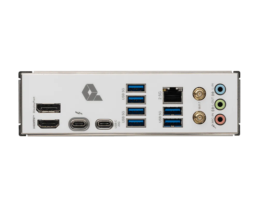 Vista superior completa de la tarjeta madre MSI Z890-S WIFI WHITE con todos sus componentes