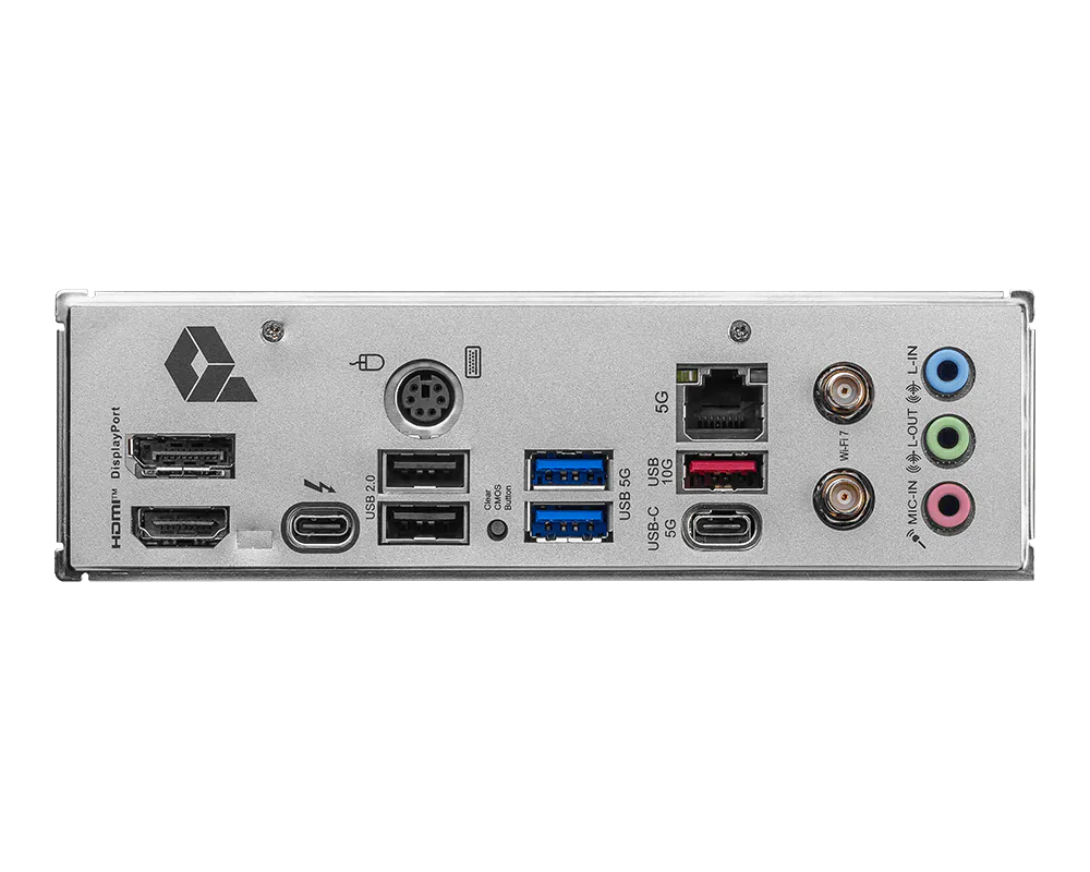 Motherboard MSI PRO B860M-A perspectiva diagonal exhibiendo diseño compacto micro-ATX completo