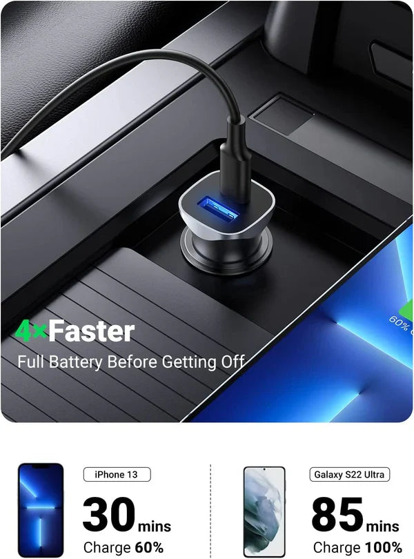 Cargador auto UGREEN CD130 Quick Charge 4.0 vista superior