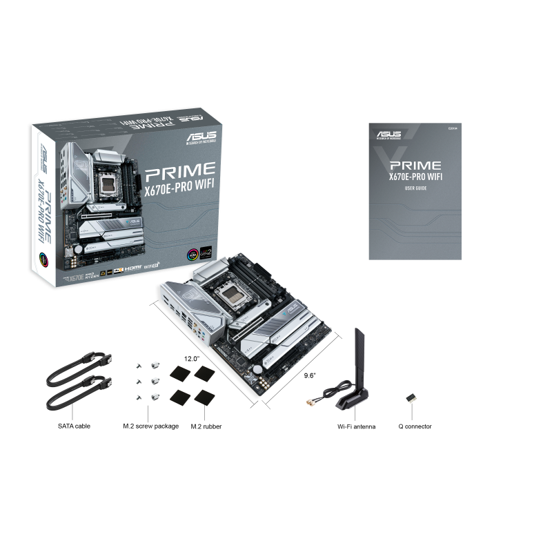 Tarjeta Madre ASUS Prime X670E-Pro WiFi | AM5 | ATX | DDR5 | WiFi 6E | PCIe 5.0 | 4X M.2