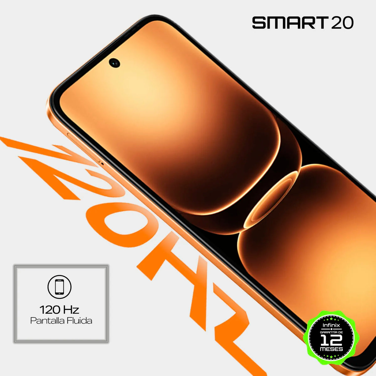 Infinix Celular 4GB + 128GB Naranja, Smart 20