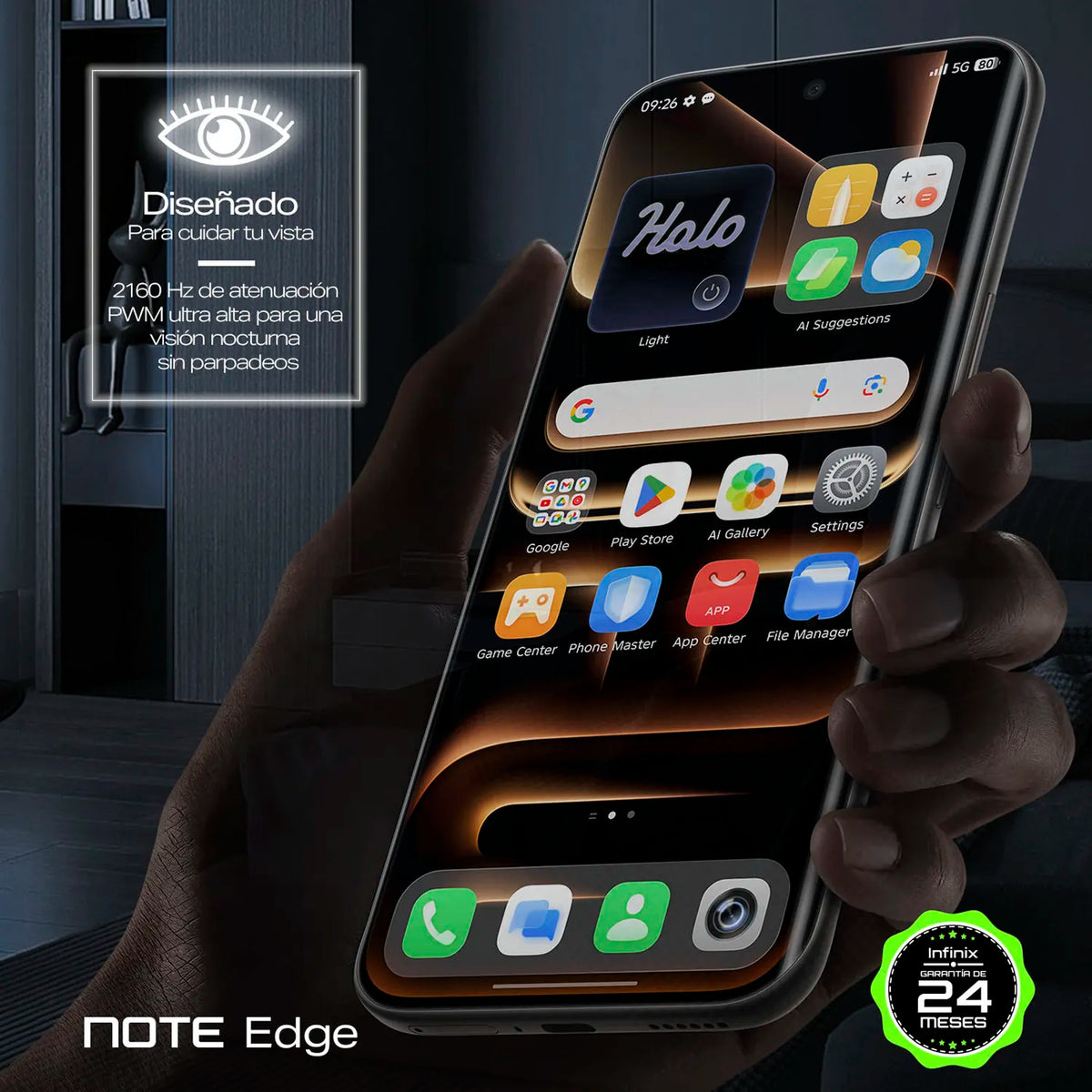 Infinix Celular 8 GB + 256 GB Silk Green, NOTE Edge