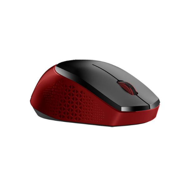 Mouse Genius NX-8000S rojo ambidiestro con receptor USB 2.4GHz vista lateral