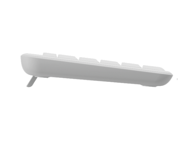 Parte posterior del teclado Logitech K250 con compartimento pilas