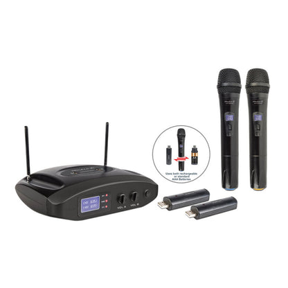 Studio Z Micrófono Inalámbrico Doble UHF Recargable GW-R2000