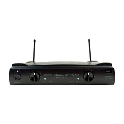 Studio Z Micrófono Inalámbrico Doble Mano, Diadema y Solapa UHF GW-7011