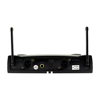 Studio Z Micrófono Inalámbrico Doble Mano, Diadema y Solapa UHF GW-7011