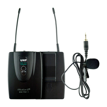 Studio Z Micrófono Inalámbrico Doble Mano, Diadema y Solapa UHF GW-7011