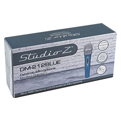 Studio Z Micrófono de Mano Dinámico Cardioide DM-212 Azul