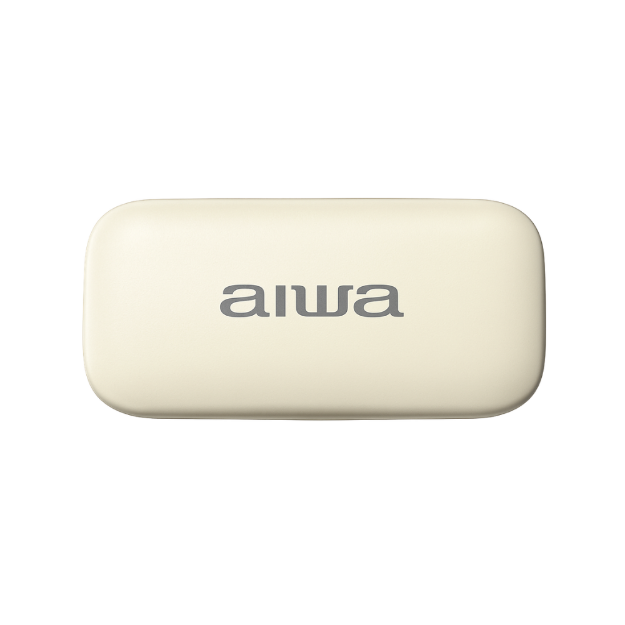 AIWA AW-K56W audífono conducción de aire beige estuche de carga