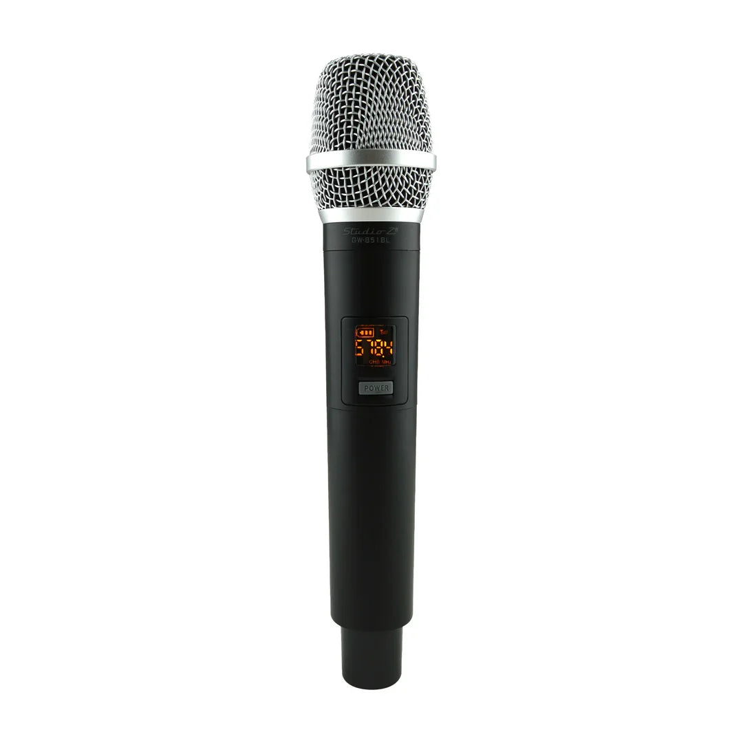 Studio Z GW-851BL Micrófono Inalámbrico de Mano UHF con Mini Receptor Recargable Negro