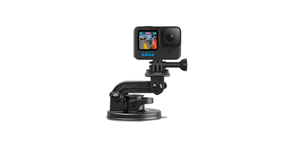 Soporte ventosa GoPro vista lateral mostrando brazo articulado