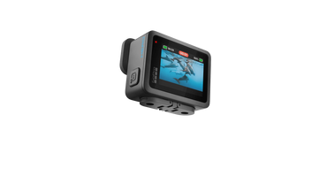 Cámara GoPro HERO vista lateral mostrando botones control