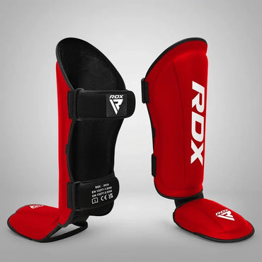 RDX Espinilleras con Empeine Rojo/Blanco, T1