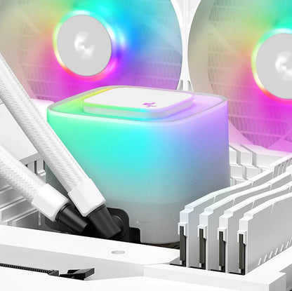 Enfriamiento Líquido RGB DeepCool LE240 WH V2 | AIO 240 mm | Blanco | Compatible Intel/AMD