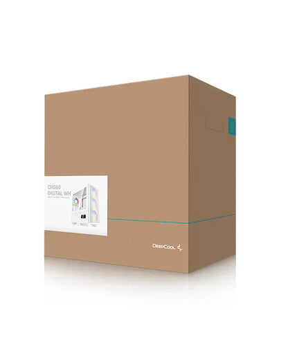 Case Gaming DeepCool CH560 Digital WH R-CH560-WHAPE4D-G1 | Media Torre | Vidrio Templado | 3 Ventiladores ARGB 140mm | Pantalla Digital Doble | Blanco