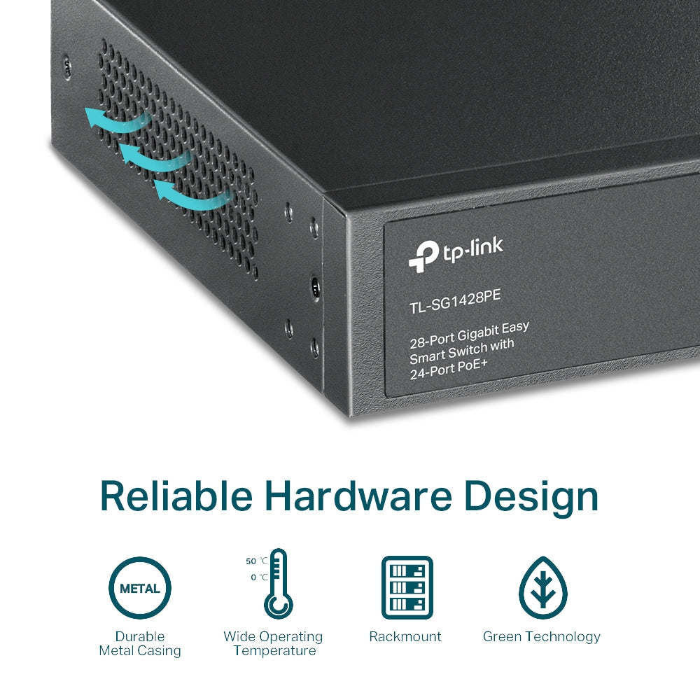 Switch Easy Smart Gigabit de 28 puertos TP-Link, TL-SG1428PE