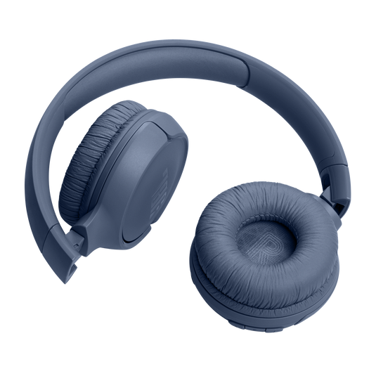 JBL bluetooth headset 520BT azul completamente plegado para transporte