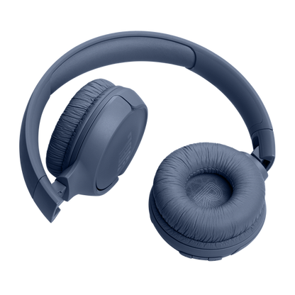 JBL bluetooth headset 520BT azul completamente plegado para transporte