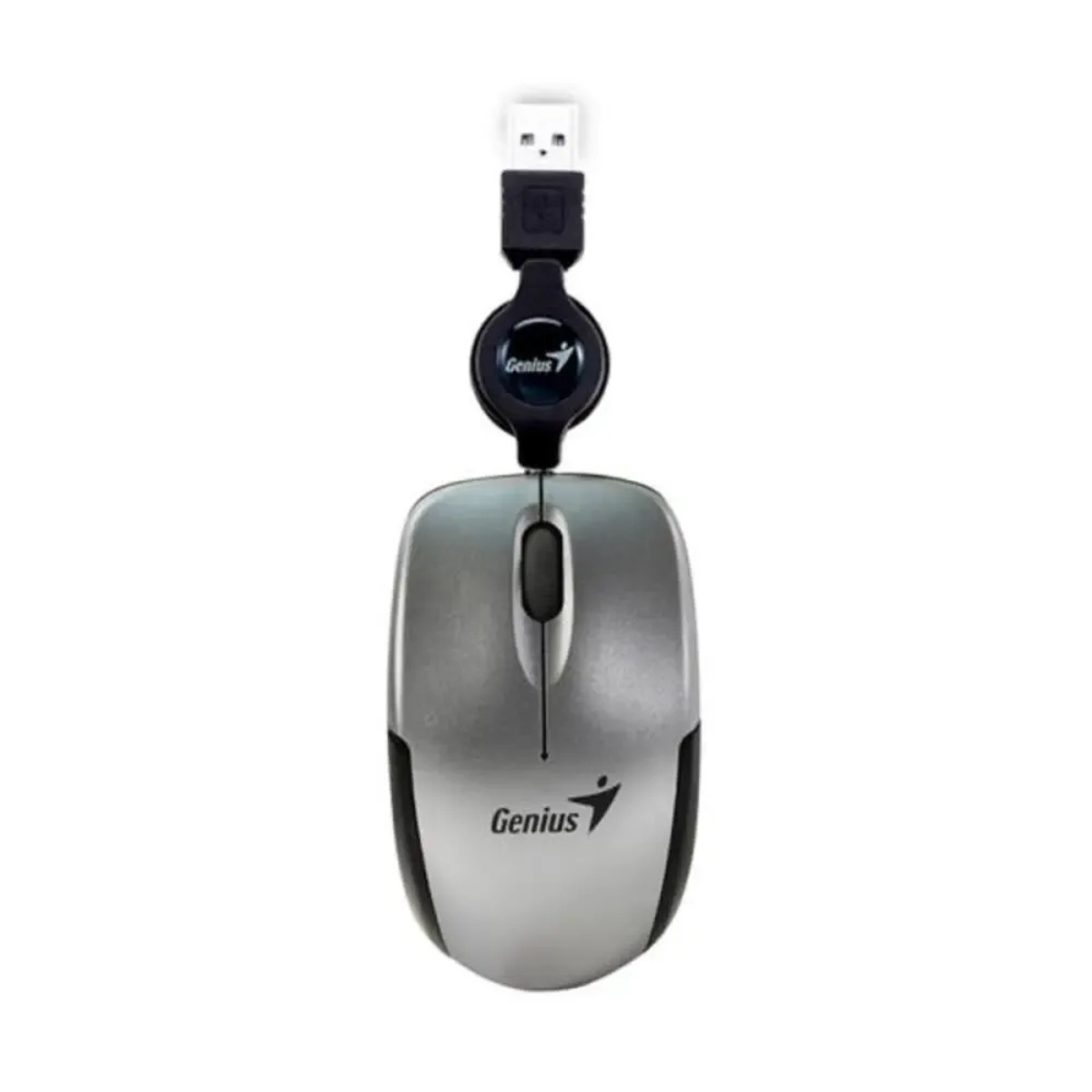 Mouse Genius RS2 Micro Traveler V2 compacto con conexión USB vista frontal