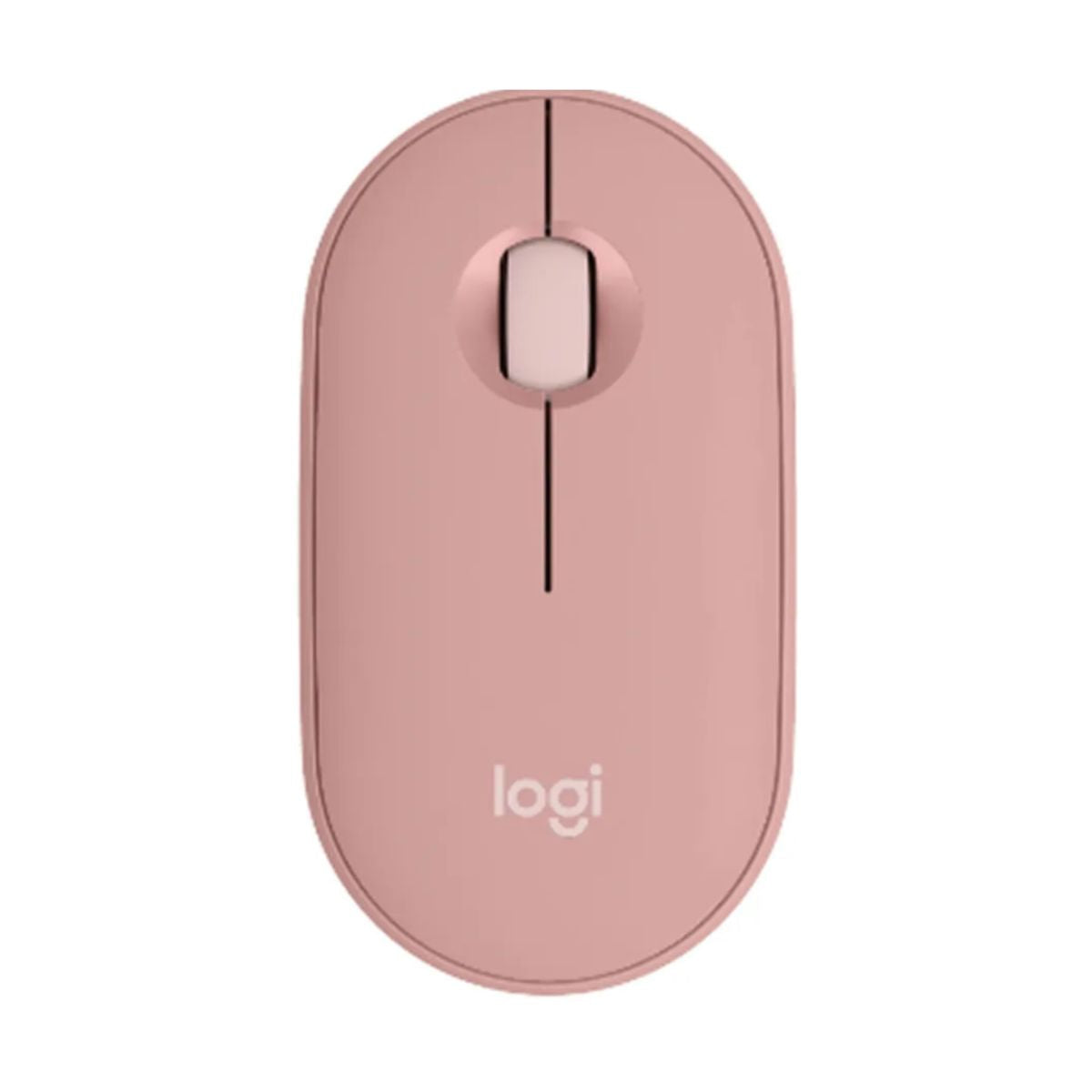 Mouse Logitech Pebble 2 M350S rosa vista frontal con diseño compacto