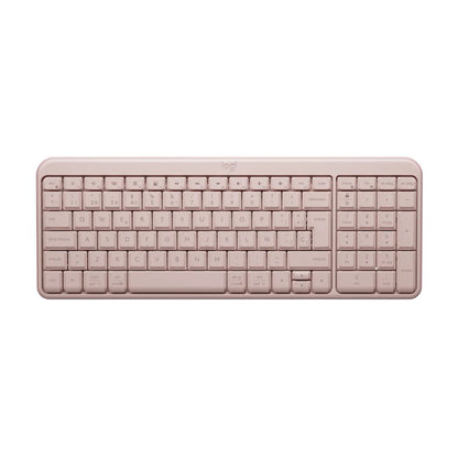 Teclado Logitech K250 inalámbrico rosa vista frontal completa