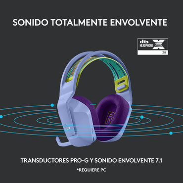 Vista lateral del headset Logitech G733 mostrando diseño ergonómico