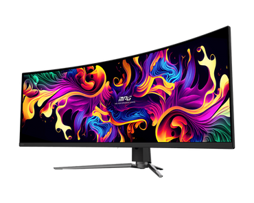 Monitor gaming MSI MPG 491CQP vista lateral derecha mostrando el grosor del panel