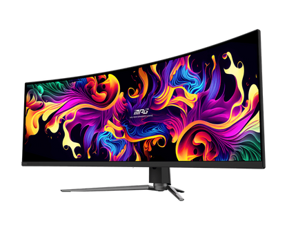 Monitor gaming MSI MPG 491CQP vista lateral derecha mostrando el grosor del panel