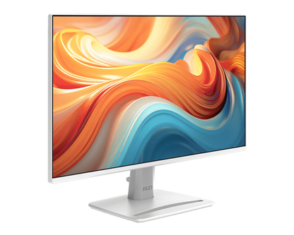 Monitor MSI PRO MP243W E14 perfil lateral mostrando diseño delgado y soporte
