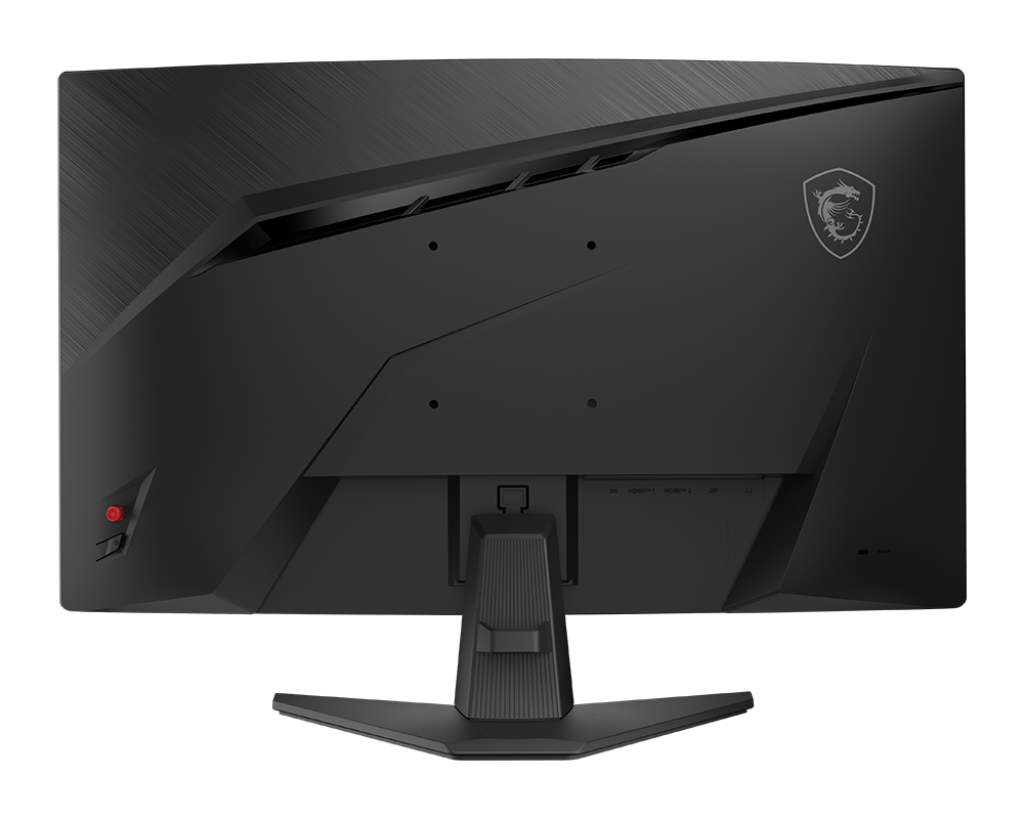 Base y soporte ajustable del monitor gaming MSI MAG 274CF X24 vista de perfil