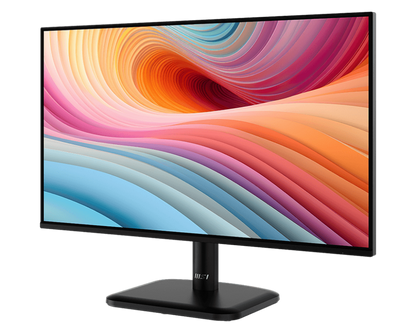 Monitor MSI 24.5 pulgadas vista trasera con logo MSI y ventilación