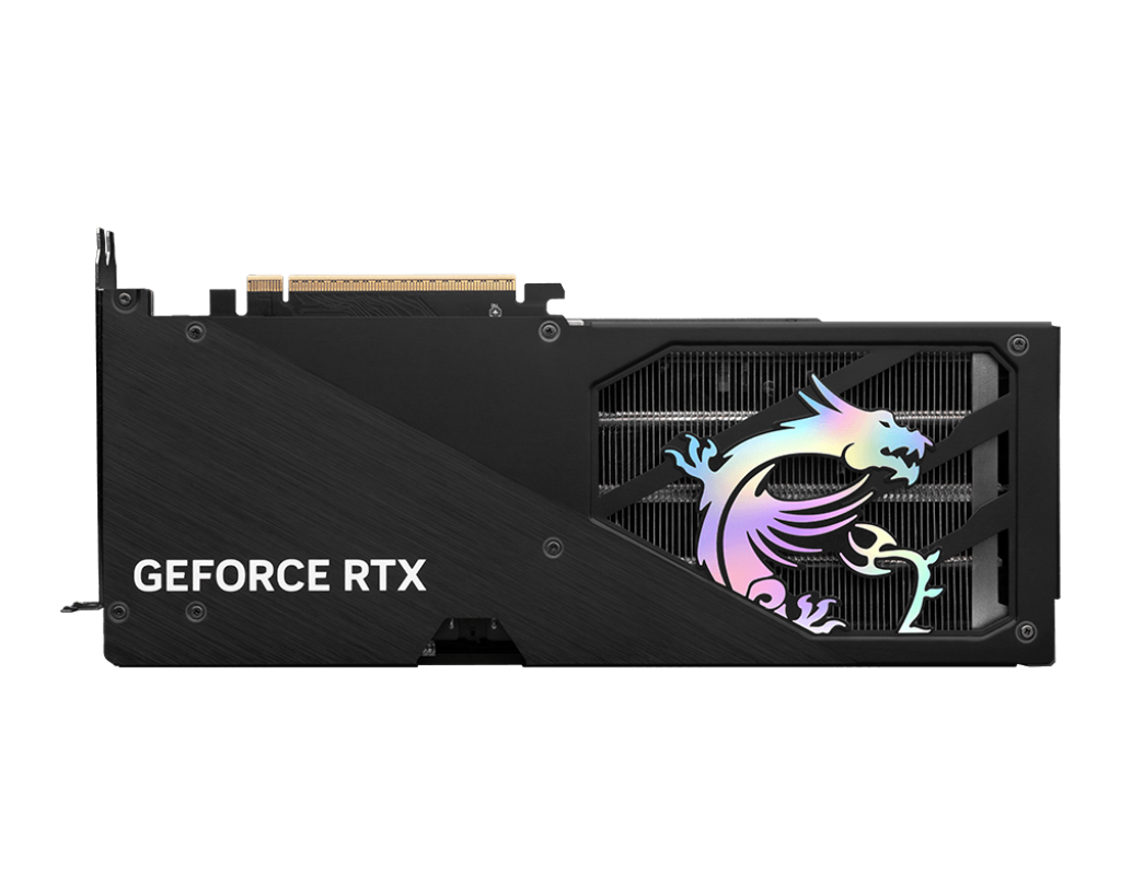 MSI GeForce RTX 5060 Gaming Trio OC vista angular superior con disipador