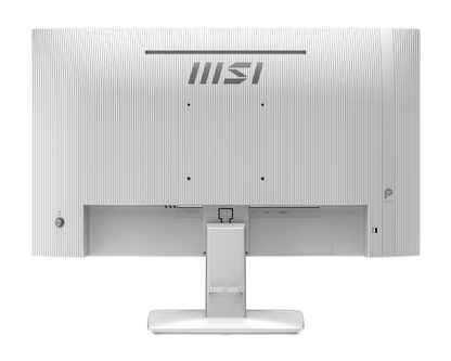 Monitor MSI PRO MP243W E14 ángulo superior mostrando bisel delgado IPS