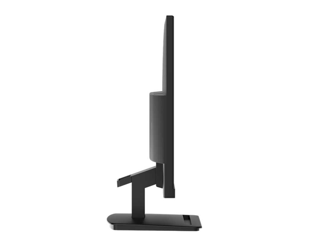 Monitor MSI PRO MP243L en ángulo mostrando superficie anti-glare y acabados