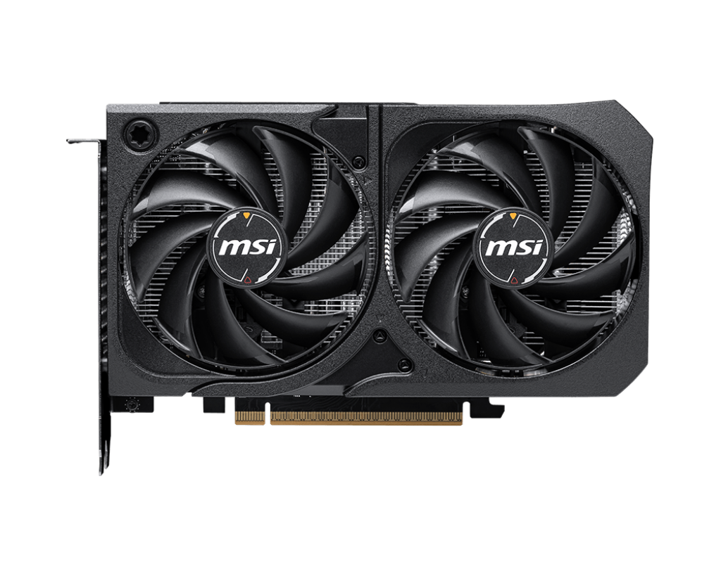 MSI GeForce RTX 5060 Shadow 2X OC vista frontal con ventiladores duales