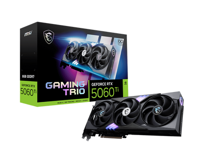 MSI RTX 5060 Gaming Trio OC perfil lateral mostrando puertos de conexión