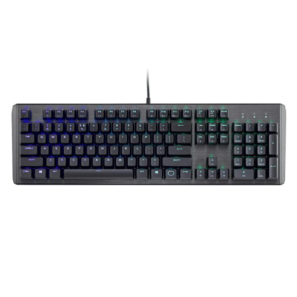 Teclado gaming mecánico Cooler Master CK-550 V2 con iluminación RGB multicolor vista frontal completa