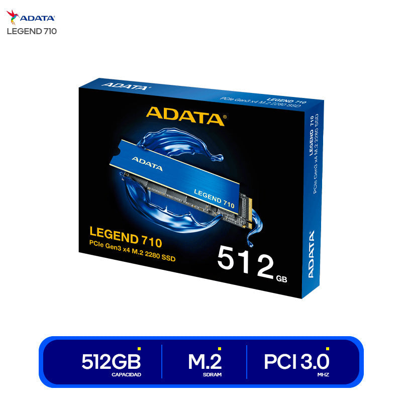 Adata LEGEND 710 SSD Interno 512GB M.2 | Ultrarápido | Ideal para laptops y PC