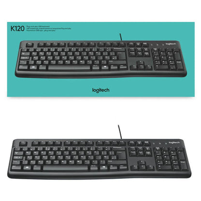 Logitech Teclado Alámbrico USB Inglés, K120