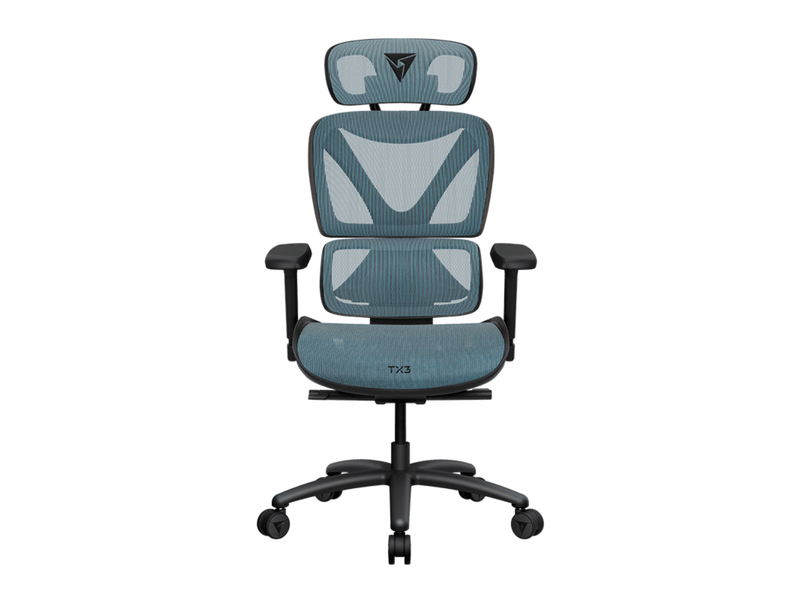 ThunderX3 XTC Chroma TEGC-3073101.B1 Silla de Oficina Ergonómica Azul/Negro con Malla Transpirable y Cuero PU