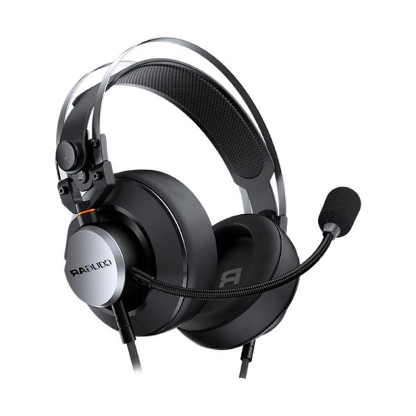 Headset gamer Cougar VM410 Iron negro con micrófono boom ajustable vista frontal