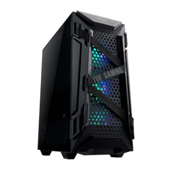 Case Gaming ASUS TUF GT301 RGB con panel lateral de vidrio templado y ventiladores iluminados frontales