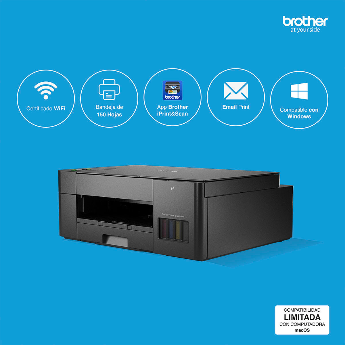 Impresora Multifuncional Brother DCP-T420W Tanque de Tinta Wi-Fi Direct USB 2.0 a Color