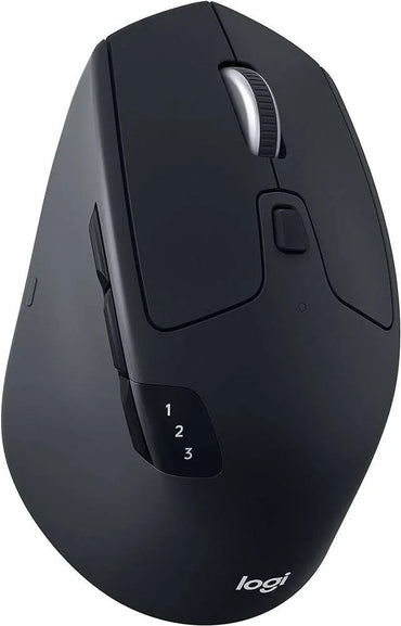 Mouse Logitech M720 Triathlon vista lateral mostrando diseño ergonómico