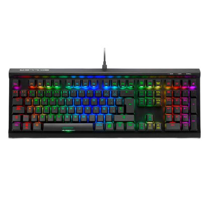Vista trasera del teclado Sharkoon Skiller SGK60 mostrando conexión USB alámbrica