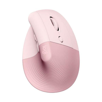 Mouse Logitech Lift en mano demostrando posición ergonómica vertical