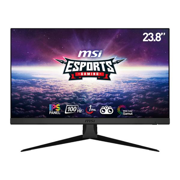 Monitor MSI G2412V en configuración gaming con colores vibrantes en pantalla
